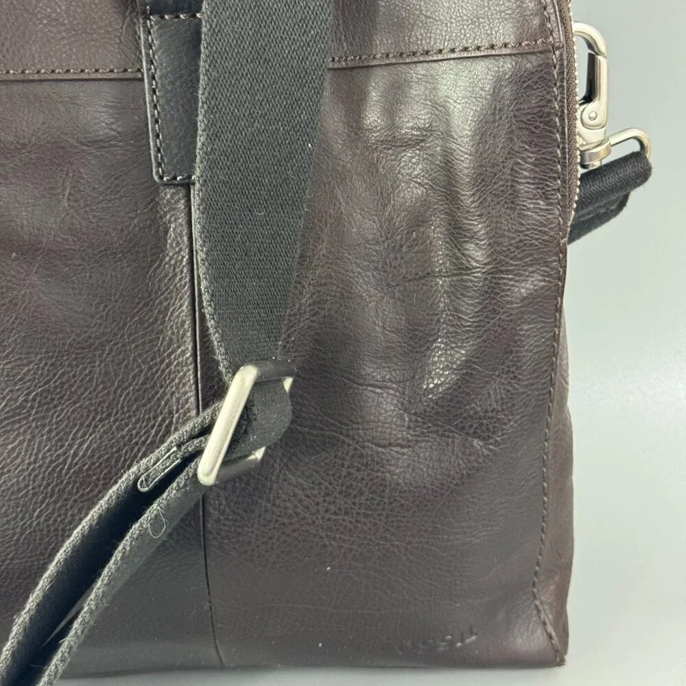 NWOT Fossil Mercer Brown Leather Work Bag